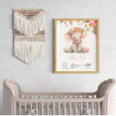 Poster Nom personnalisé pépinière d'éléphants imprimer