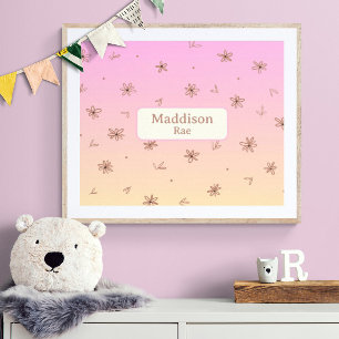 Poster Nom personnalisé pour une nurserie fantaisiste fle