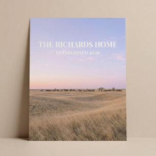 Poster Nom personnalisé Prairie Horizon