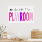 Poster Nom personnalisé Salle de lecture rose violet (Cuisine)