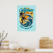 Poster Nom personnalisé / Texte Californie Surf (Cuisine)