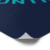 Poster Nom personnalisé / Texte Californie Surf (Coin)