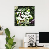 Poster Nom personnalisé Vegan (Bureau à domicile)