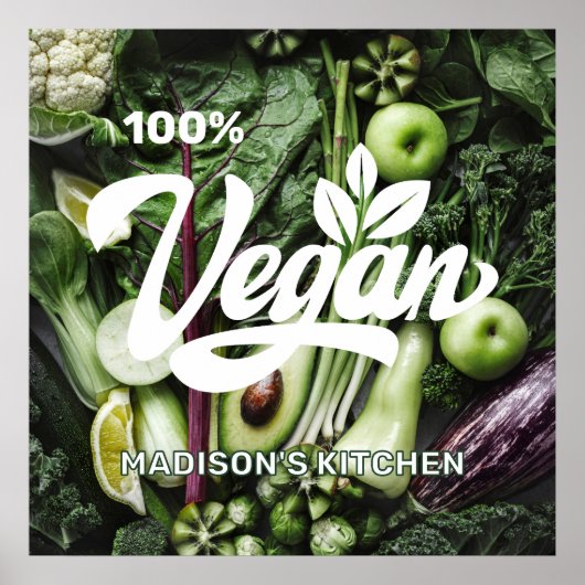 Poster Nom personnalisé Vegan (Devant)