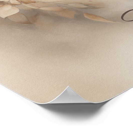 Poster Nom personnalisé Watercolor Teddy Bear Nursery (Coin)