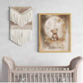 Poster Nom personnalisé Watercolor Teddy Bear Nursery