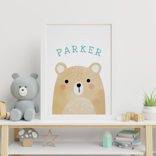 Poster Nom personnalisé Woodland Art Imprimer | Nursery A