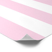 Poster Nom rayé rose pâle et blanc moderne (Coin)