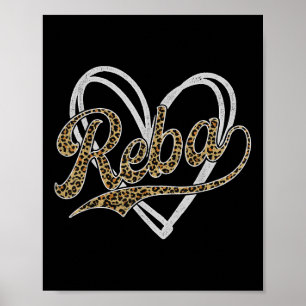 Poster Nom Reba Vintage Style Rétro 70s 80s Premier Pour