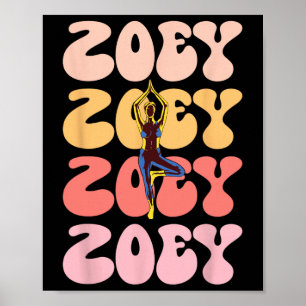 Poster Nom Rétro Zoey Yoga Loisir