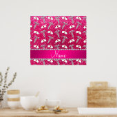 Poster Nom rose rose parties scintillant infirmière casqu (Cuisine)