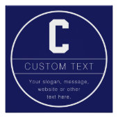 Poster Nom unique et Modèle monographique | Bleu Marine (Devant)