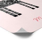 Poster Nom Zèbre mignon rose (Coin)