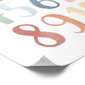 Poster Nombre d'aquarelles à 10 classe (Coin)