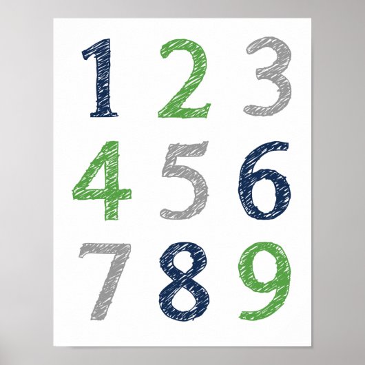 Poster Nombres 123 (Devant)