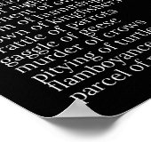 Poster Nombres collectifs d'oiseaux Noir et Blanc (Coin)