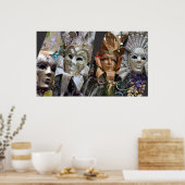 Poster Nombreux visages de Mardi Gras (Cuisine)