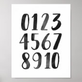 Poster Noms d'aquarelle noire Décor de pépinière éducativ (Devant)