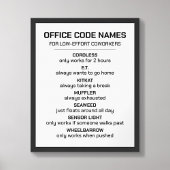 Poster Noms de code Office pour les collègues