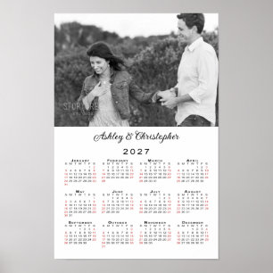 Poster Noms de couple élégant Photo Calendrier 2027
