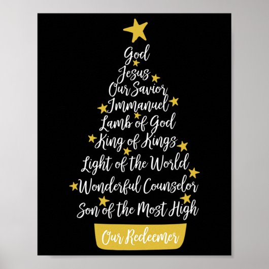Poster Noms De Jésus Foi Chrétienne Arbre De Noël Chri (Devant)