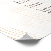 Poster Noms de script Rustique Mariage Arbre sangles assi (Coin)