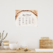 Poster Noms de script Rustique Mariage Arbre sangles assi (Cuisine)