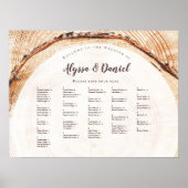 Poster Noms de script Rustique Mariage Arbre sangles assi (Devant)