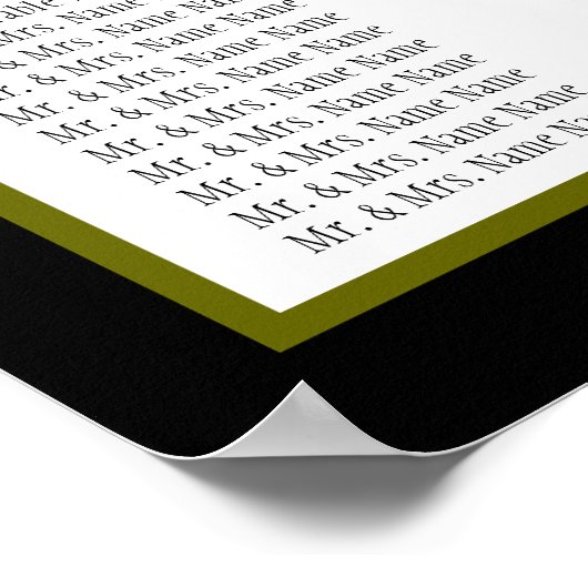 Poster Noms des monogrammes du graphique de sièges mariag (Coin)