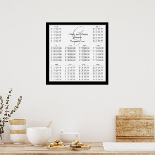 Poster Noms des monogrammes du Mariage modèle (Cuisine)