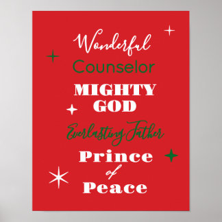 Poster Noms merveilleux de Conseiller de Jésus Noël