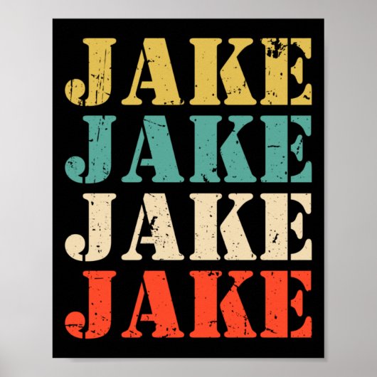 Poster Noms rétro Jake pour hommes personnalisés de style (Devant)