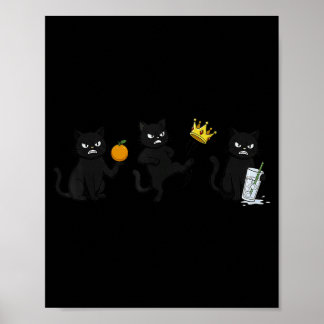 Poster Non Non Rois Non GLACE Drôle Chat Noir