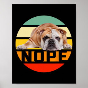 Poster Non Paresseux Propriétaire Amateur de Bouledogue A
