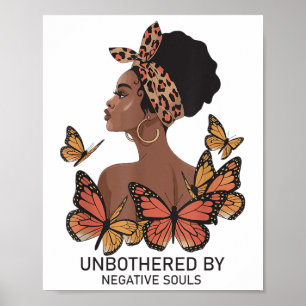 Poster Non Préoccupé Par Les Âmes Négatives Afro Black Gi