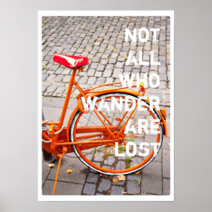 Poster NON TOUTE L'OMS WANDER SONT typographie PERDUE de