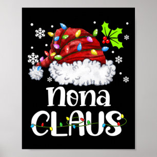 Poster Nona Claus Santa Hat Noël Lumière Noël Famille