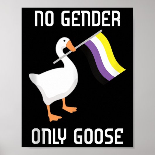 Poster Nonbinary Goose No Gender Pride Flag Lgbtq Gay Pri (Devant)