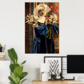 Poster nonne bleue vers 1910 (Bureau à domicile)