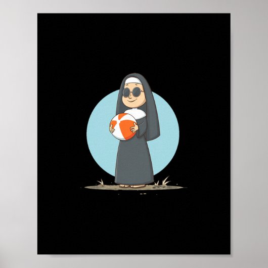 Poster Nonne de vacances cool avec plage Ll pour garçons (Devant)