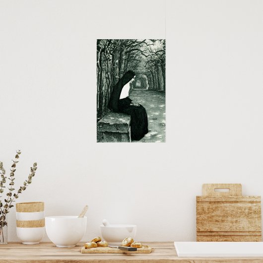 Poster nonne solitaire (Cuisine)