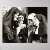 Poster Nonnes fumant une photo vintage (Devant)