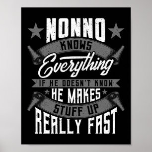Poster Nonno Sait Tout Amusant Nonno Fête des pères Gif
