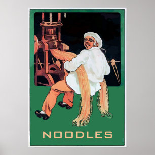 Poster NOODLES, Pasta Man et Machine, modifier le texte