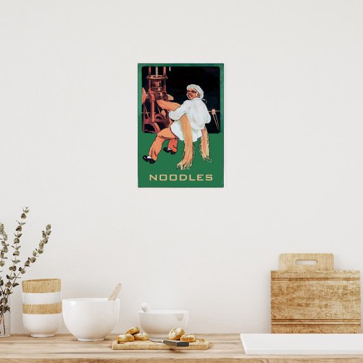 Poster NOODLES, Pasta Man et Machine, modifier le texte (Cuisine)