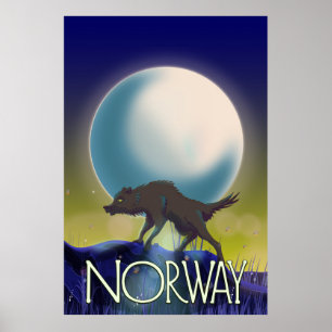Poster Noorwegen Wolf