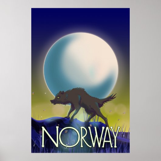 Poster Noorwegen Wolf (Voorkant)