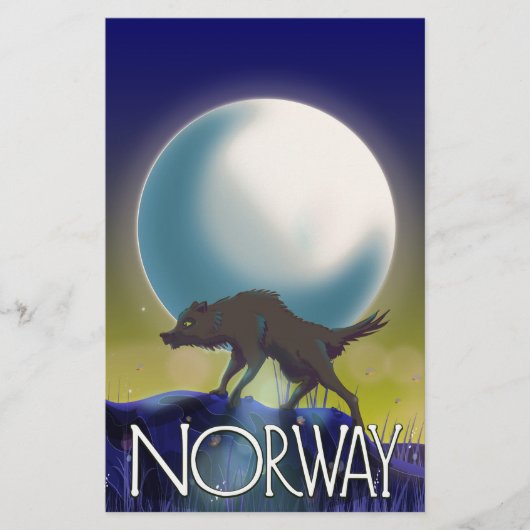 Poster Noorwegen Wolf (Voorkant)