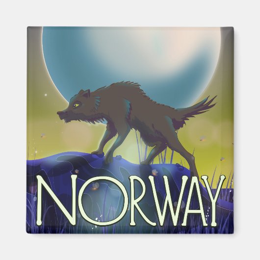Poster Noorwegen Wolf Magneet (Voorkant)
