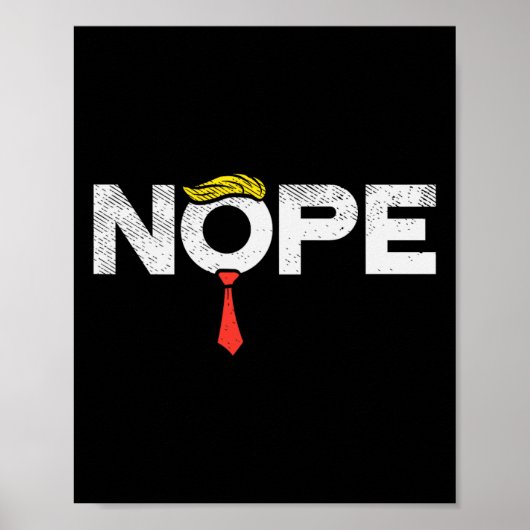 Poster Nope anti-Trump Cravate rouge perruque Stop Donald (Devant)
